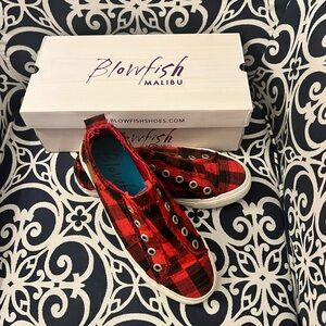 Blowfish Malibu Red Buffalo Check Sneakers